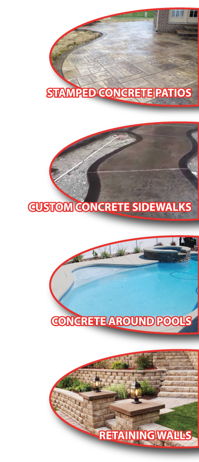 Concrete, patio, sidewalks, and retaining walls